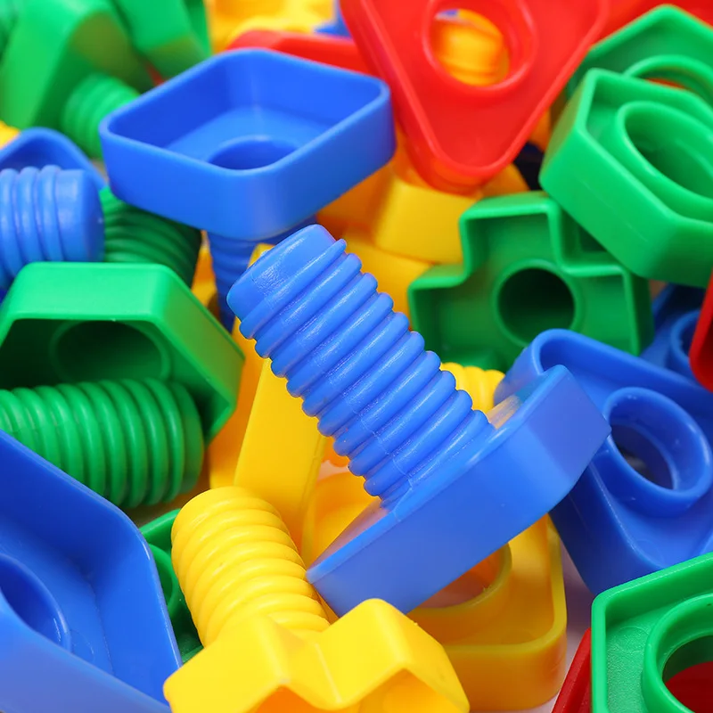4 шт./компл. детские игрушки пластиковые винтовые строительные блоки форма гайки