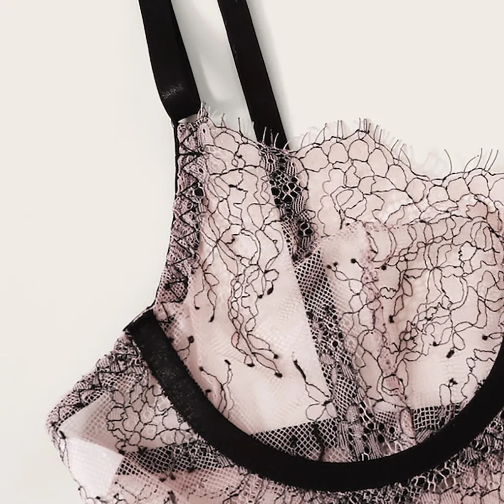 Женское нижнее белье корсет кружевное на косточках топы + трусы раздельное