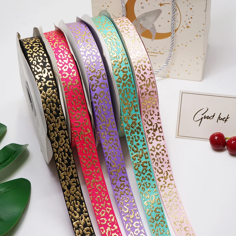 

Бесплатная доставка 50 ярдов 7/8 "Золотая фольга печатная grosgrain лента SP-109-G-022