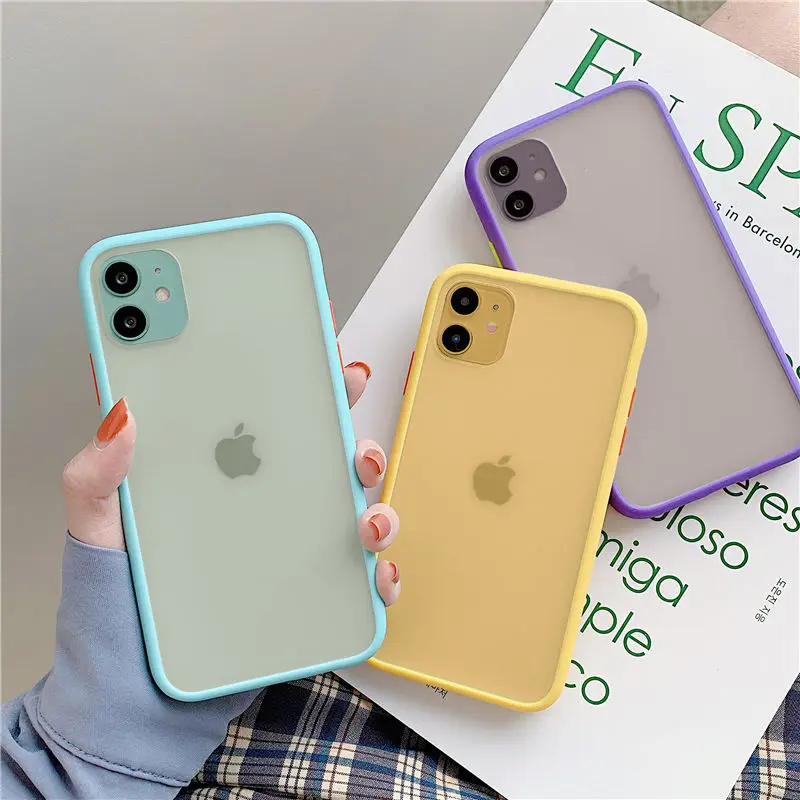 Комбинированный Простой Противоударный матовый чехол для iPhone 11 12 Pro Max XR XS 7 6 S Plus s
