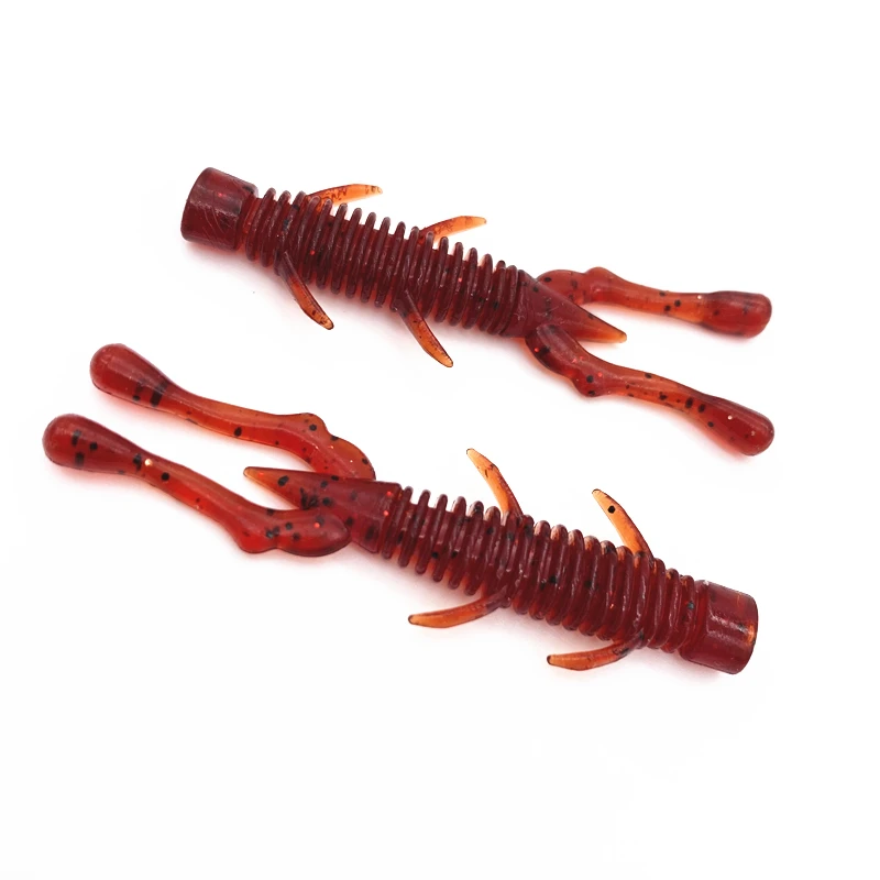 15Pcs*56mm/1.3g TPR Soft Lure Rock Fishing Floating Shrimp Bait Bass Trout Lure Pike Minnow Jigging Worm Bait Earthworm Pesca