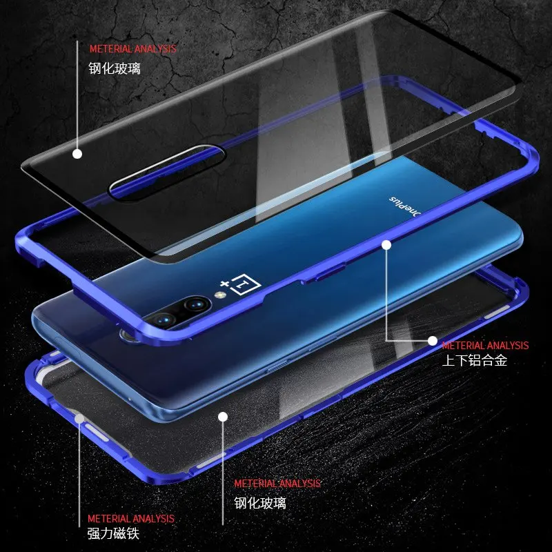 Передний + задний двухсторонний стеклянный чехол для samsung a50 a70 с магнитной