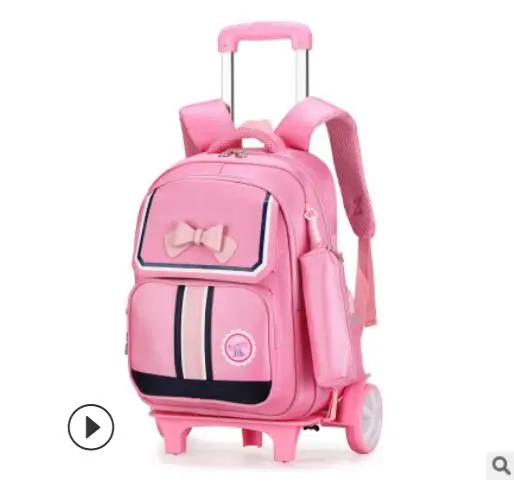 Детский рюкзак на колесах ZRY школьный ранец для девочек сумка-тележка школьные