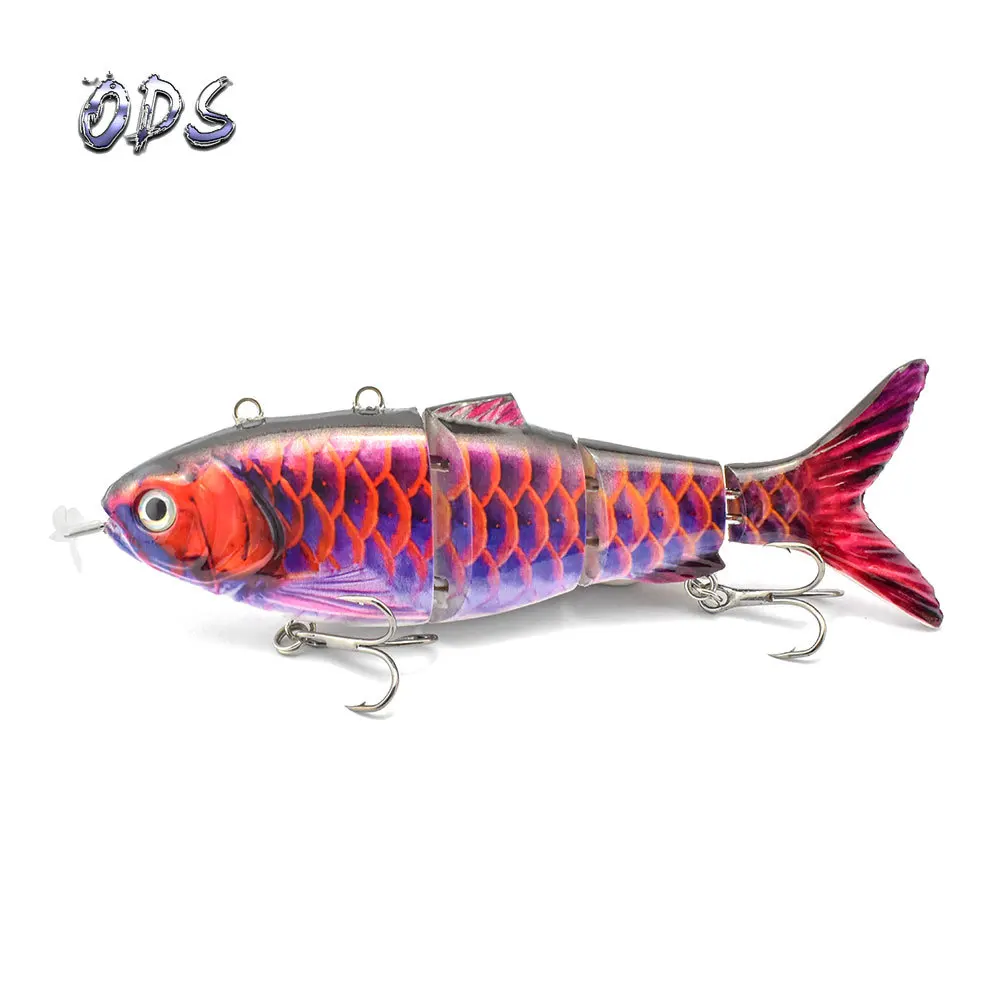 

130mm Lure Robotic Swimming Lure USB Rechargeable LED Light Multi Jointed Swimbait Self-Propelling Electric Fishing Hook Tackle