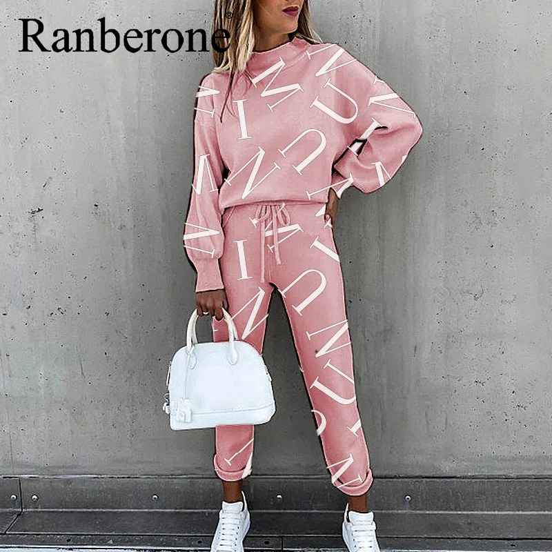 Tie Dye Casual Tracksuit Women 2 Pieces Set Sweatshirts Pullover Sweatpants Outfits Letter Casual Sportswear Tracksuit for Wives