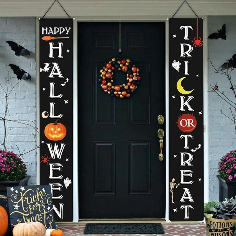 2 шт. на Хэллоуин с надписью Trick OR Treat двери изображением куплета фестиваль тыквы