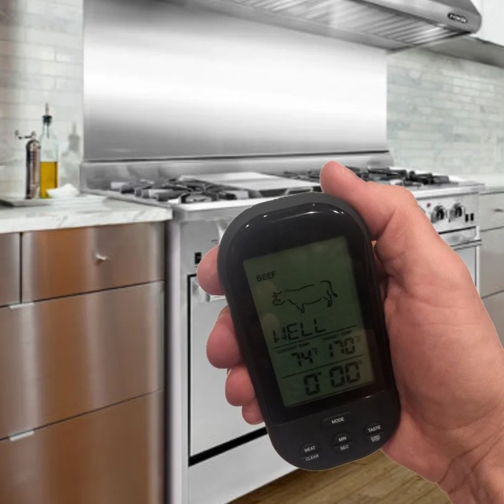 

Wireless Remote Digital Cooking Food Meat for Oven Kitchen Outdoor BBQ Grill Meat Smoker Instant Read Large LCD Disp