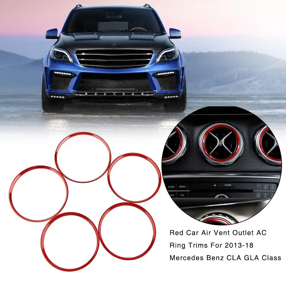 Красное декоративное кольцо наклейка подходит для 2013 18 Mercedes Benz A Class B CLA GLA
