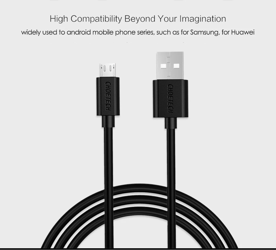 CHOETECH Micro USB кабель 2.4A Быстрая зарядка USB кабель для передачи данных для samsung Xiaomi huawei Tablet Androi мобильный телефон usb зарядный шнур