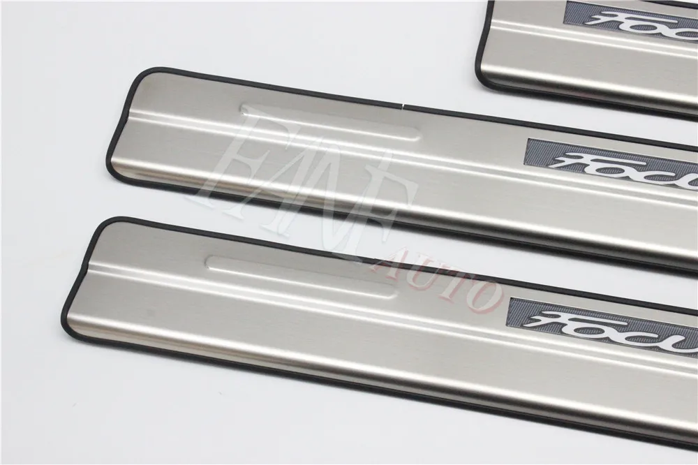 Стайлинг автомобиля светодиодная Накладка на порог из нержавеющей стали