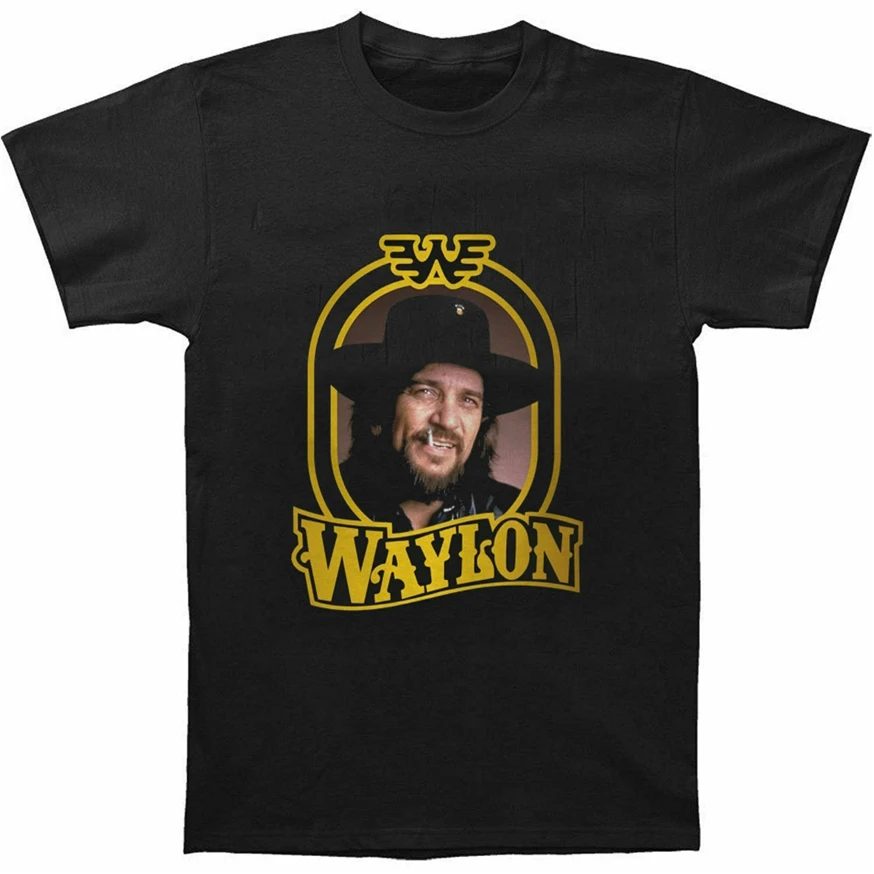 Новый уэйлон Дженнингс музыка графическая печать мужская футболка черный Gift