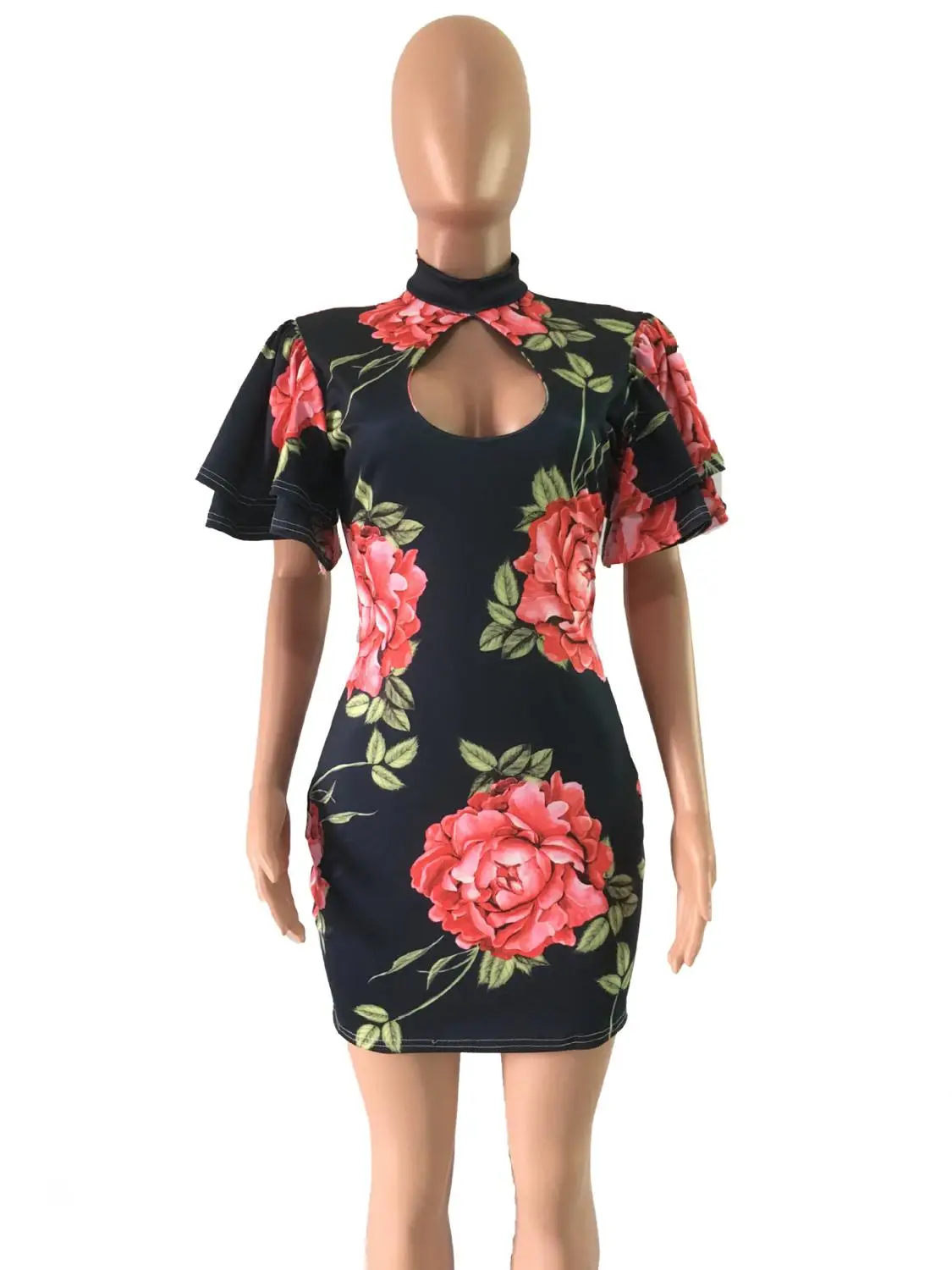 2019 женские сексуальные платья Летние цветочные печатные оборки бандажные модные