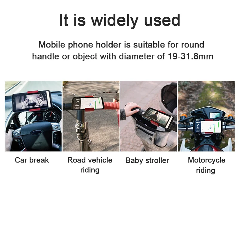 

Aluminium Alloy Bicycle Ring Invisible Phone Clip Adjustable Racks Mobile Stand