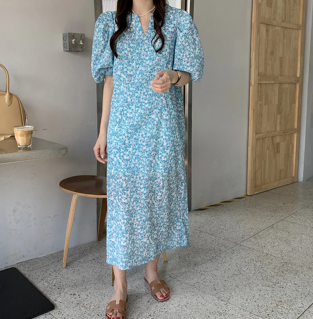 

Alien Kitty Long Dresses V-neck 2021 Retro Girls Hot Florals Summer Sweet Elegant Femme Vintage Party Dress Chic Lady Vestidos