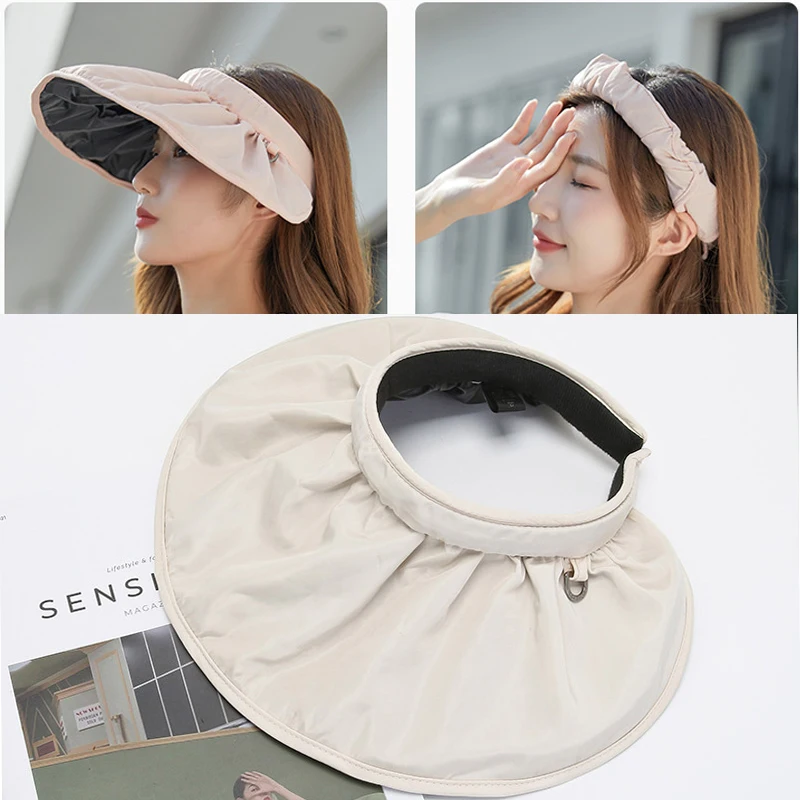 

Dual purpose Summer Hat For Women Empty Top Shell Shape Sun Hat Fashion Sunshade Sunscreen Sun Protection Beach Hat Ladies Hats