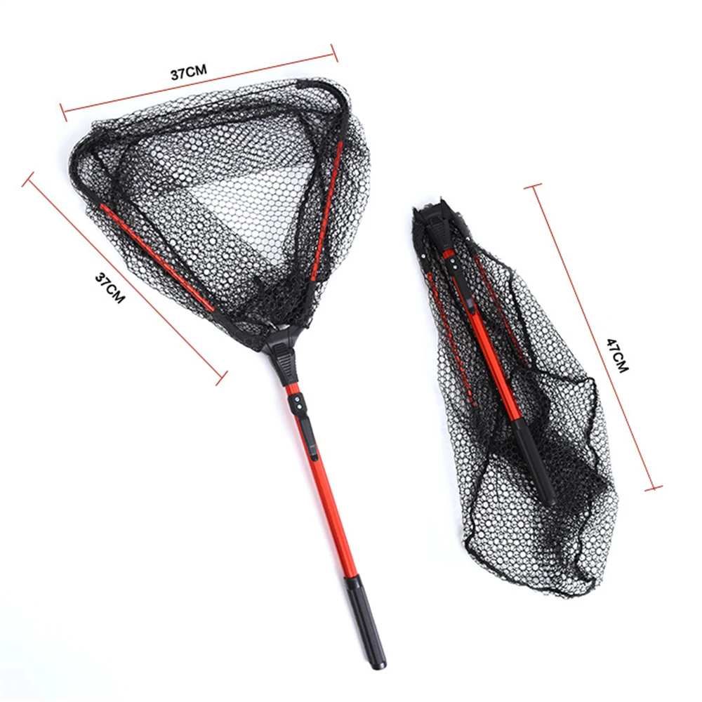 

Foldable Fishing Net 80cm Retractable Aluminum Alloy Single Triangular Ultra-Light Folding Handle Fishing Landing Net