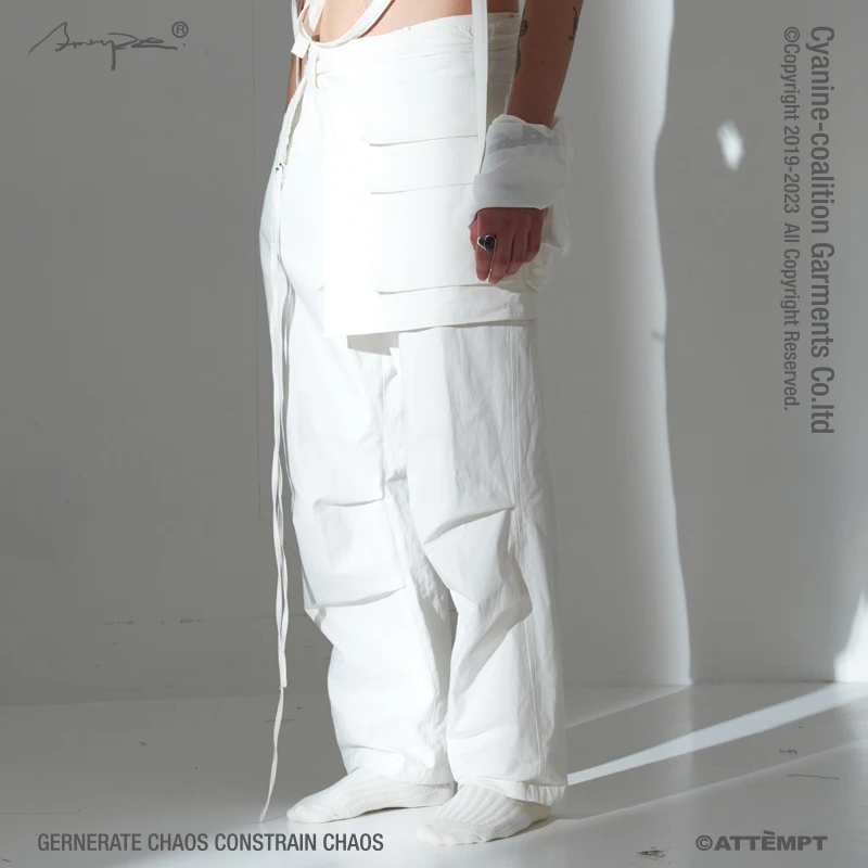 2020 New Men's clothing GD Hair Stylist Catwalk Detachable Multi Pocket pleated skirt casual pants 27-46