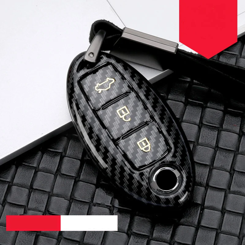 B-black gold ABS чехол для ключа автомобиля для Nissan A1 A3~ A8 Quattro Q3 Q5 Q7 2009~ автомобильный брелок с кольцом аксессуары для стайлинга автомобилей - Название цвета: B-black gold