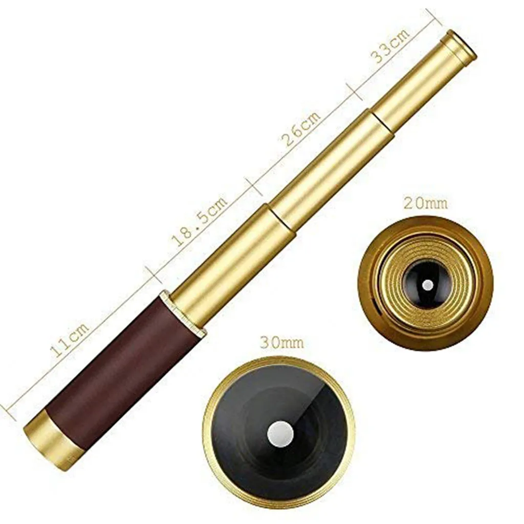 

High Quality Portable Telescope Brass Telescope 25x30 Zoomable Spyglass Collapsible Handheld Monocular Scope Telescopio
