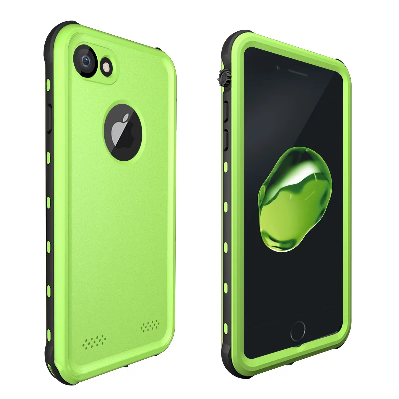 DOT Green SHELLBOX водонепроницаемый чехол для iPhone 7 8 Plus PC с ТПУ для плавания под водой для iPhone 6S Plus водонепроницаемый чехол - Цвет: DOT Green