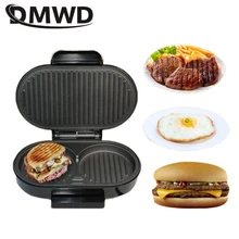 DMWD Home Mini Panini Sandwich Machine 220V Electric Griddle Hamburger Maker Steak Steak Frying Pan Eggs Cooker 750W