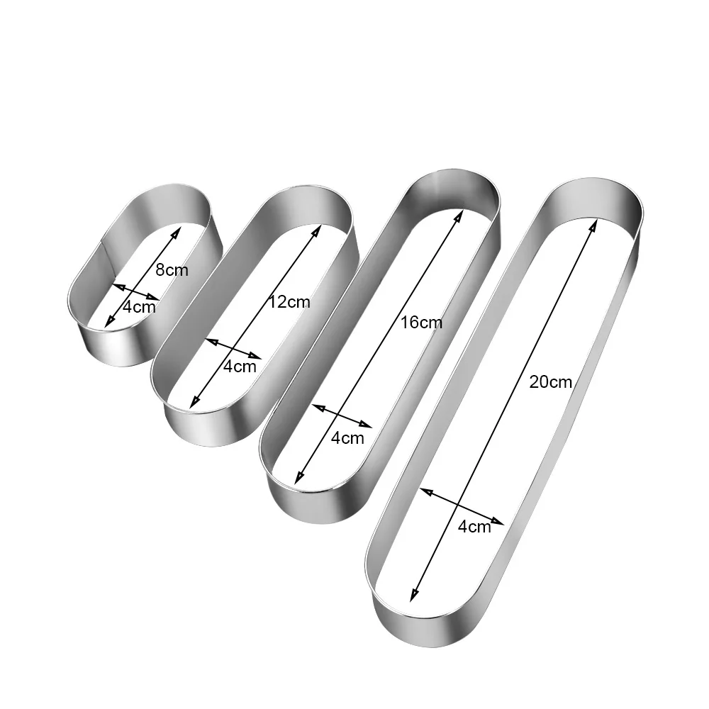 1 шт. мини серебряная нержавеющая сталь металлическая длинная овальная форма для