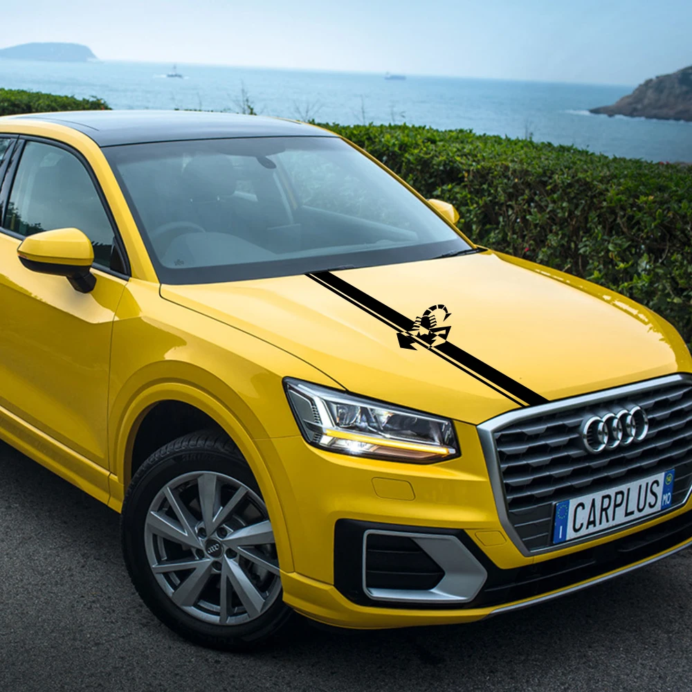 Автомобильный длинные полосатые наклейки Авто Крышка Капота Виниловая Пленка