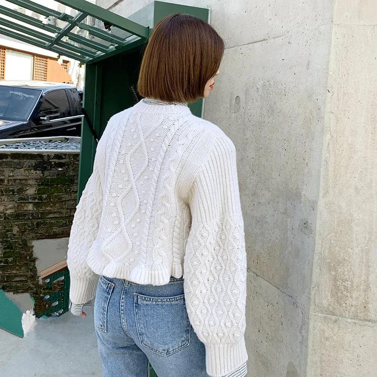 Женский вязаный свитер Colorfaith повседневный однотонный пуловер свободного кроя с