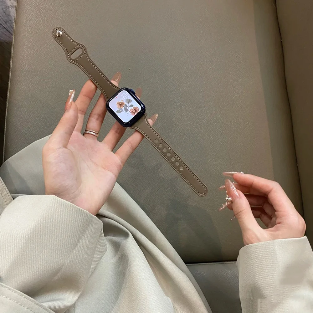 

High quality Leather loop for iWatch 40mm 44mm Sports Strap Single Tour band for Apple watch band 42mm 38mm Series 1 2 3 4 5 6 s