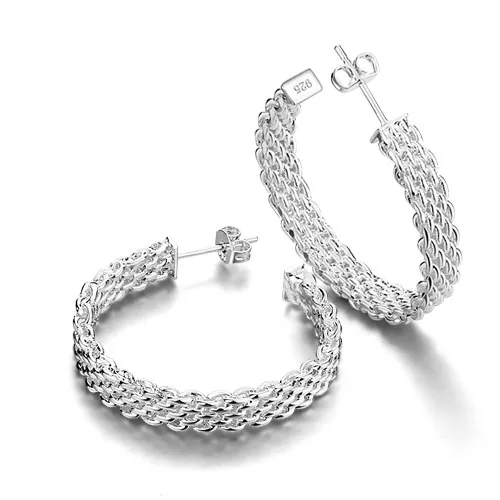 В богемном стиле Простые Модные женские ботильоны новые модные 925 серебро серьги