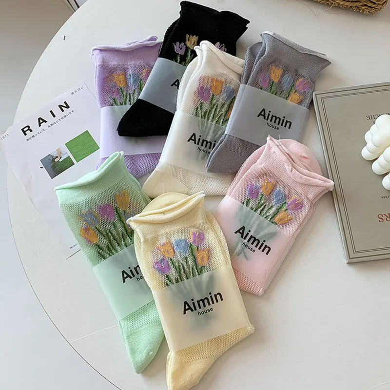 

1 пара новых детских носков Коллекция платье-сетка с вышитым цветочным использовано декоративное стекло для женщин носки антифрикционных л...