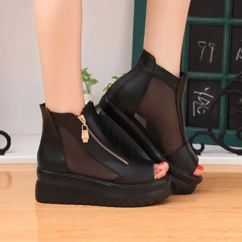 2020 летние модные женские туфли на платформе открытые ботинки с ремешками Туфли