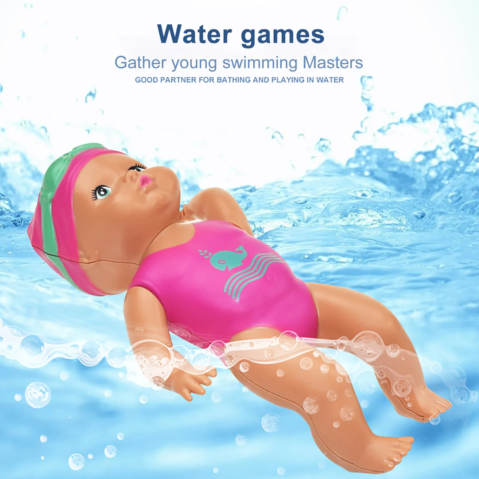 

Water Fun Swimming Pool For Waterproof Electric Doll Automatic Swim Best Gift Toy Montessori Educational Toys Brinquedos