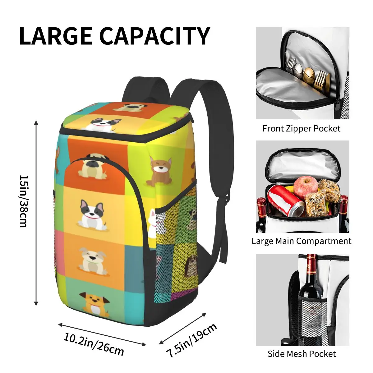 refrigerator bag abstract cute dogs soft large insulated cooler backpack thermal fridge travel beach beer bag free global shipping