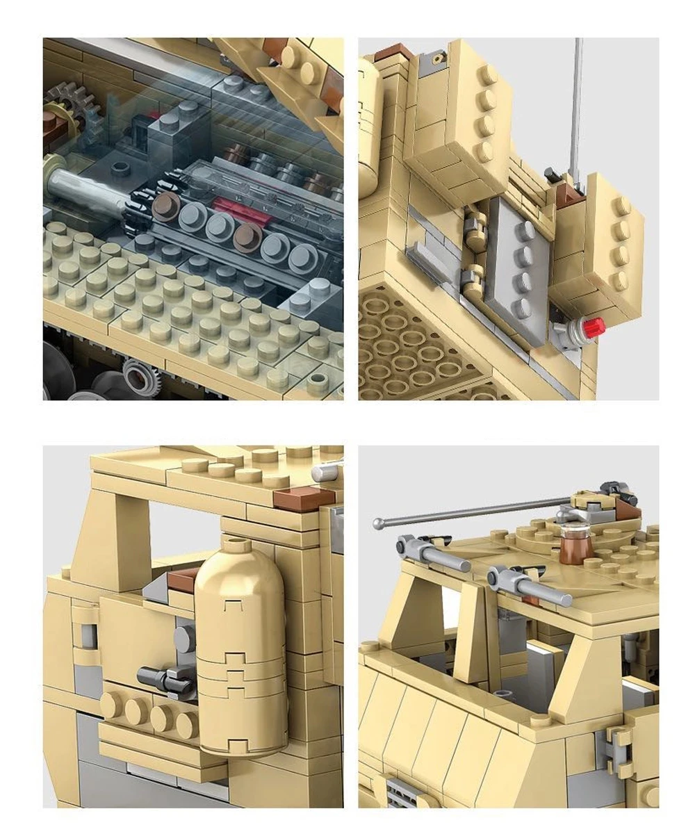 

Military Series KAZI KY10007 Building Block 05A Self-propelled Howitzer Tank 2 In 1 Educational Toys Christmas Gifts for Kids