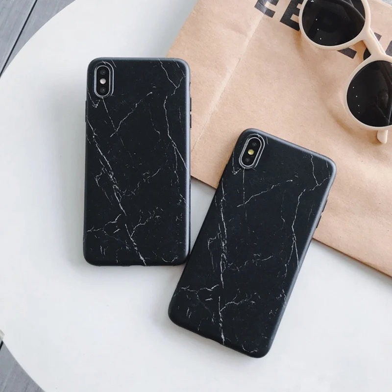 Черный мраморный силиконовый мягкий чехол все включено для телефона iphone XS Max XR X 6