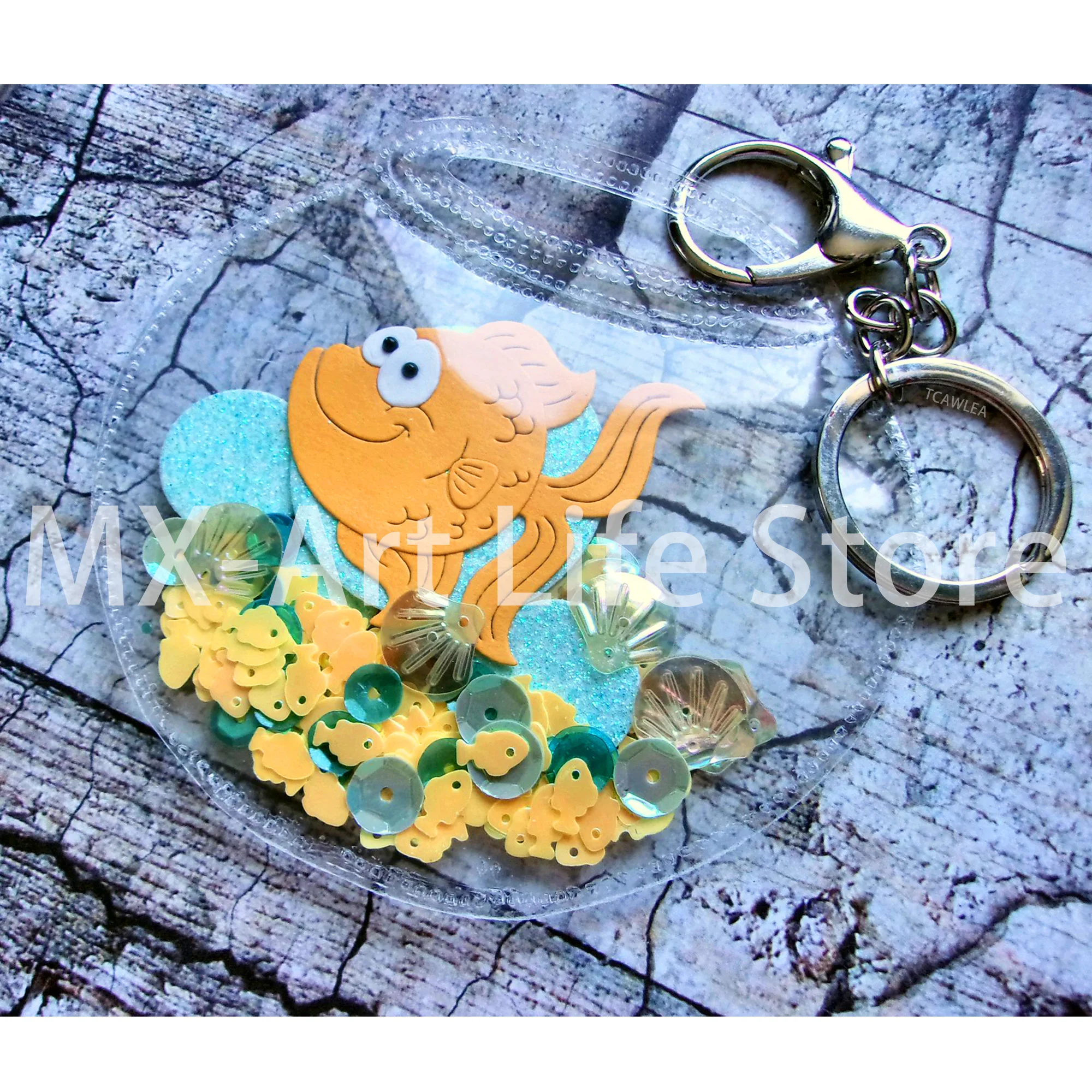 Аквариум с золотой рыбкой металлические режущие штампы морские жизни трафарет