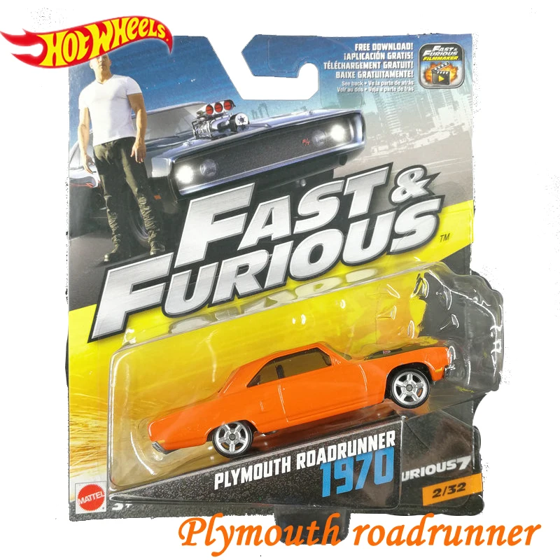 Plymouth-roadrunner Оригинальные горячие колеса Форсаж Фильм модель мода крутой сплав литья под давлением автомобиль Единая упаковка Dodge зарядное устройство игрушка для детей FCF35 - Цвет: Plymouth-roadrunner