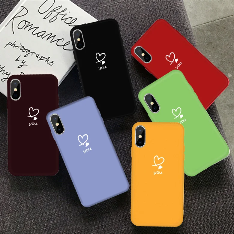 Чехол с сердечком для iPhone 11 7 8 6 6s Plus SE 5S силиконовый чехол X Xs Pro Max XR мягкий цветной