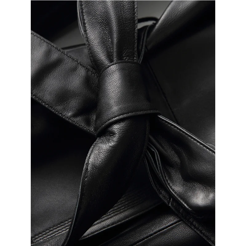 Женская ветровка из натуральной овечьей кожи длинное пальто-Тренч в Корейском