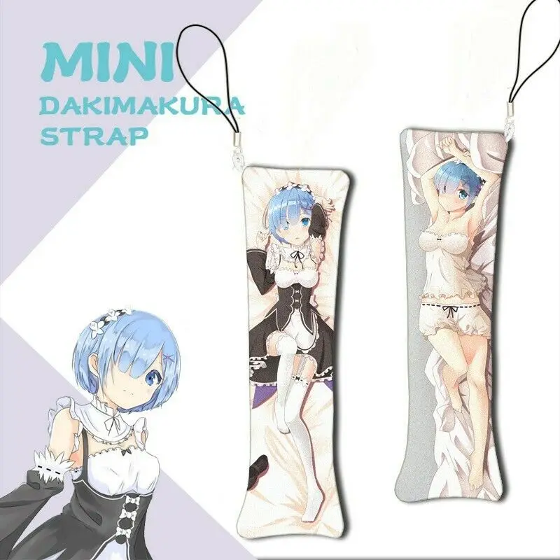 Аниме Мини Дакимакура Re: Zero Kara Hajimeru Isekai Seikatsu Эмилия Ключевая цепочка Rem Ram Подвесная орнаментная подушка на ремешок для телефона.