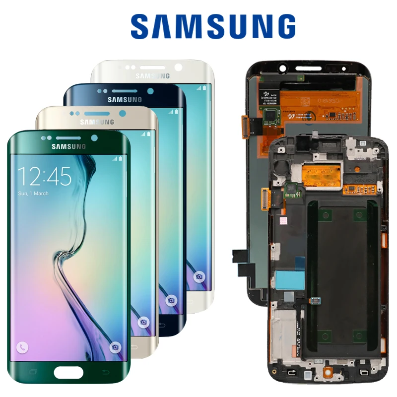 5,1 '' Супер AMOLED lcd с рамкой для SAMSUNG Galaxy s6 edge дисплей G925 G925I G925F сенсорный экран дигитайзер