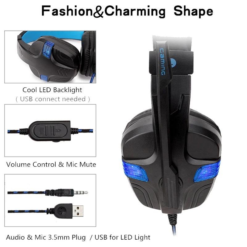 SY860MV с головным креплением блестящие Игровые наушники для ноутбука игровые