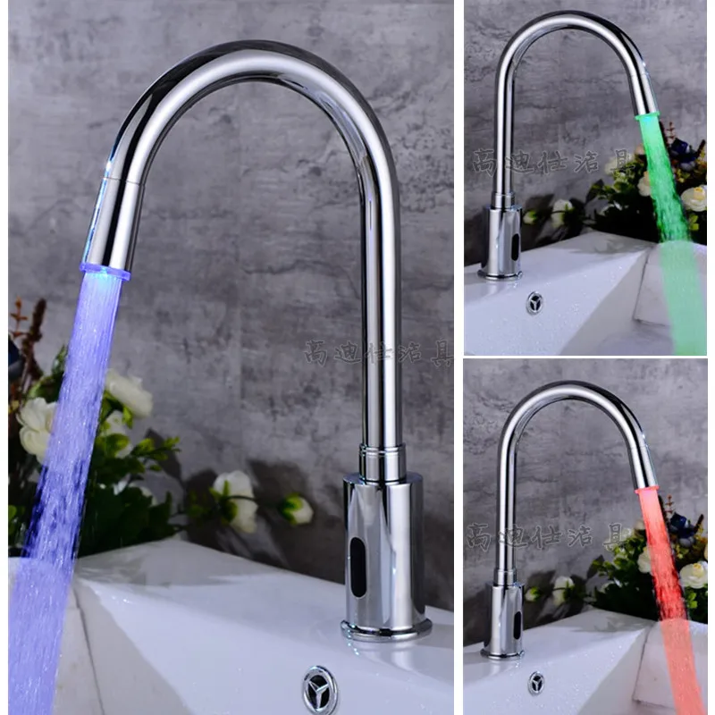 

Brushed Nickel Kitchen Faucet Single Hole LED Spout Kitchen Sink Mixer Tap Stream Sprayer Head Faucet Black Mixer Tap EZ50CF