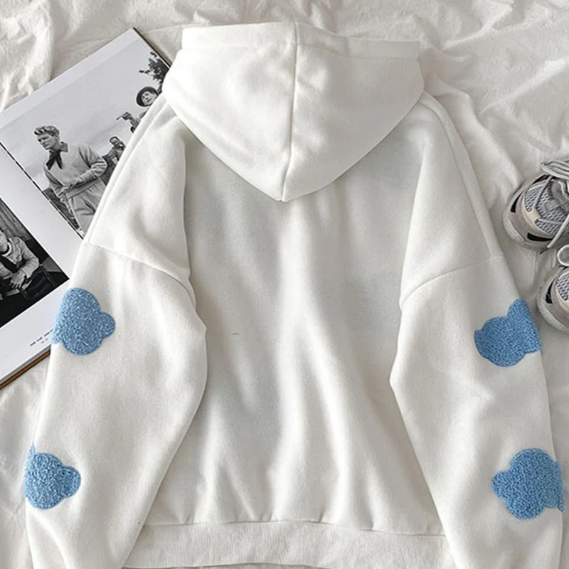 

Women Fleece Hoodies Sweatshirts Autumn Winter Warm Female Hoodie Hooded Fashion Casual Women Pullover Tops Oversized Outerwear