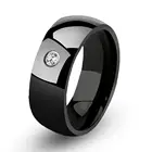 Обручальное кольцо для Стразы FDLK, унисекс, с черным ионным покрытием, украшения на свадьбу, годовщину