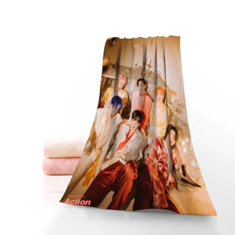 

Оригинальные хлопковые полотенца для лица с принтом WEi Kpop, новые полотенца из микрофибры для детей, мужчин, женщин, пляжное полотенце для душ...
