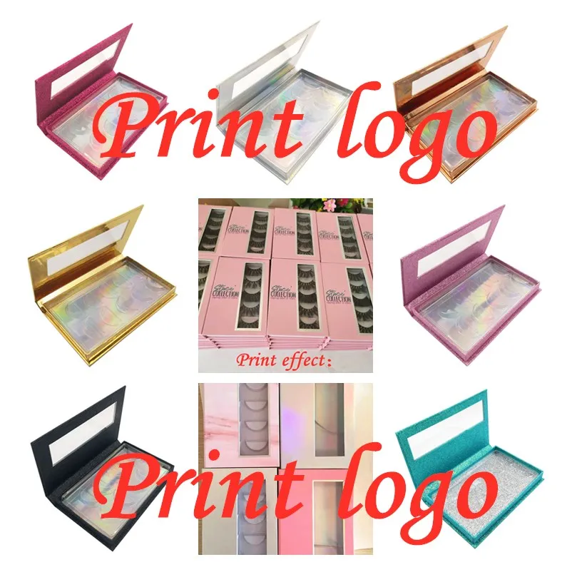 

5 Pairs Lash Book 3D Natural Long Hair False Eyelashes Lashes Bulk Empty Lash Book Wholesale provide print logo on the box