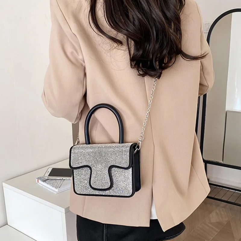 

New Fashion Luxury Chain Handbags and Purses for Women Simple Pu Leather High Quality Shoulder Crossbody Bags for Female 2021