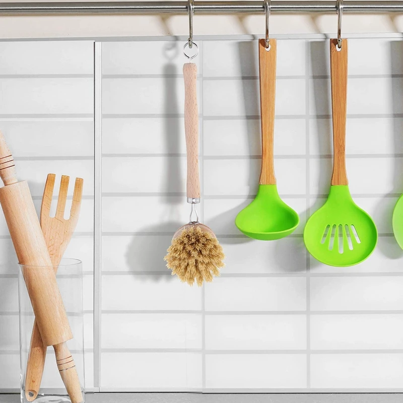 

Washing Up Brush,Dish Brush,Pot Dish Set with Beech Wood and Fiber,Durable Scrubber for Kitchen Cleaning